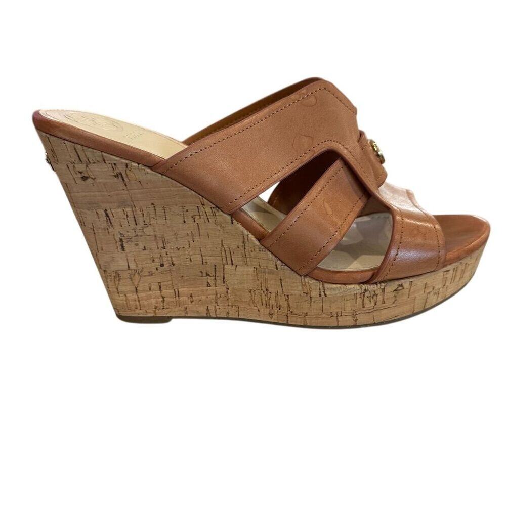 Guess‎ Eadra2 Women's Brown Leather Wedge Sandals Size 9M Casual - Picture 7 of 12